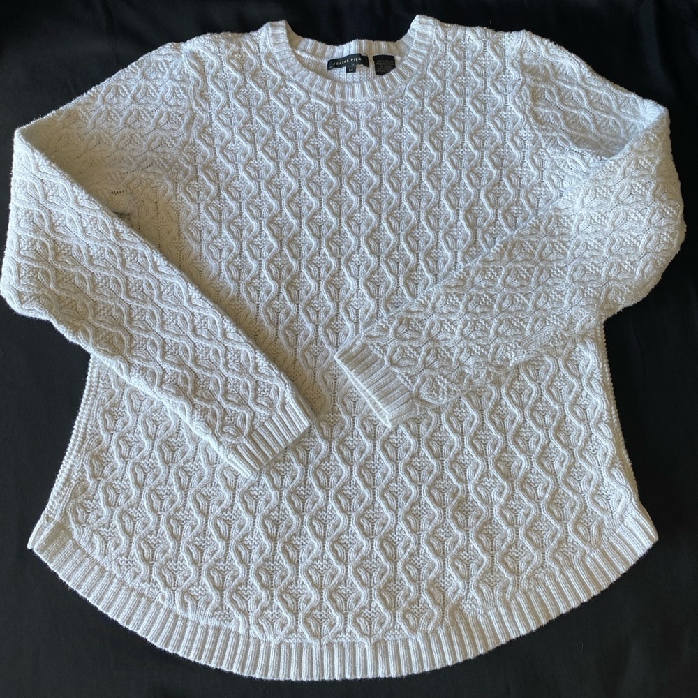 Jeanne Pierre Classic White Knit Pullover